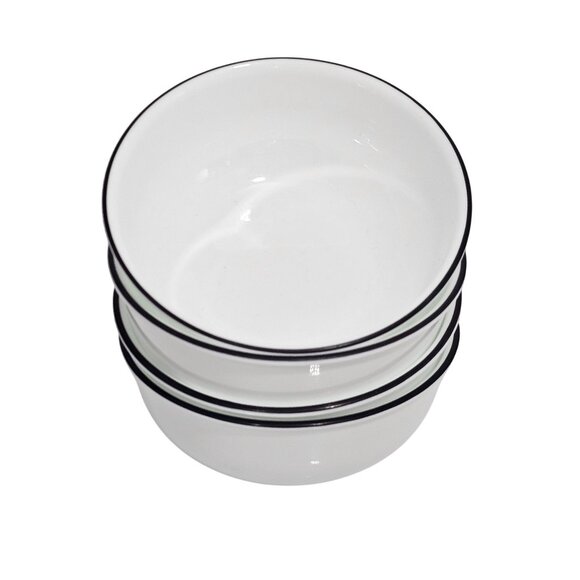 Corelle Other - 4 Corelle Black & White Soup Cereal Bowls 5.5" break chip resistant dishwasher